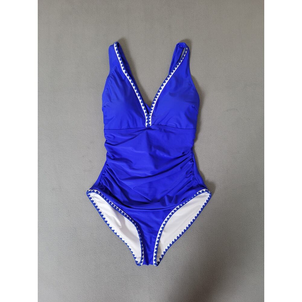 B2prity One Piece Swimsuit Tummy Control Ruched Push Up Swimsuit Large